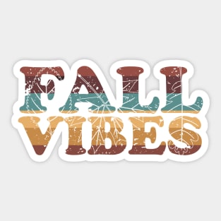 Vintage fall vibes, retro autumn leaves Sticker